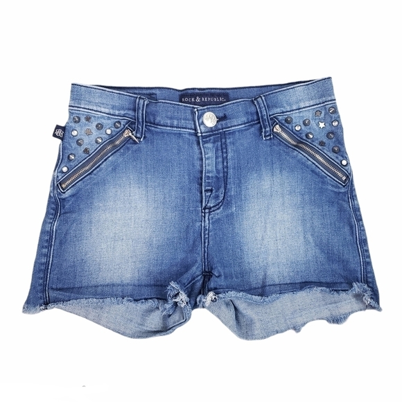ROCK & REPUBLIC Stretch Embellished Shorts Size 6 - Picture 1 of 7